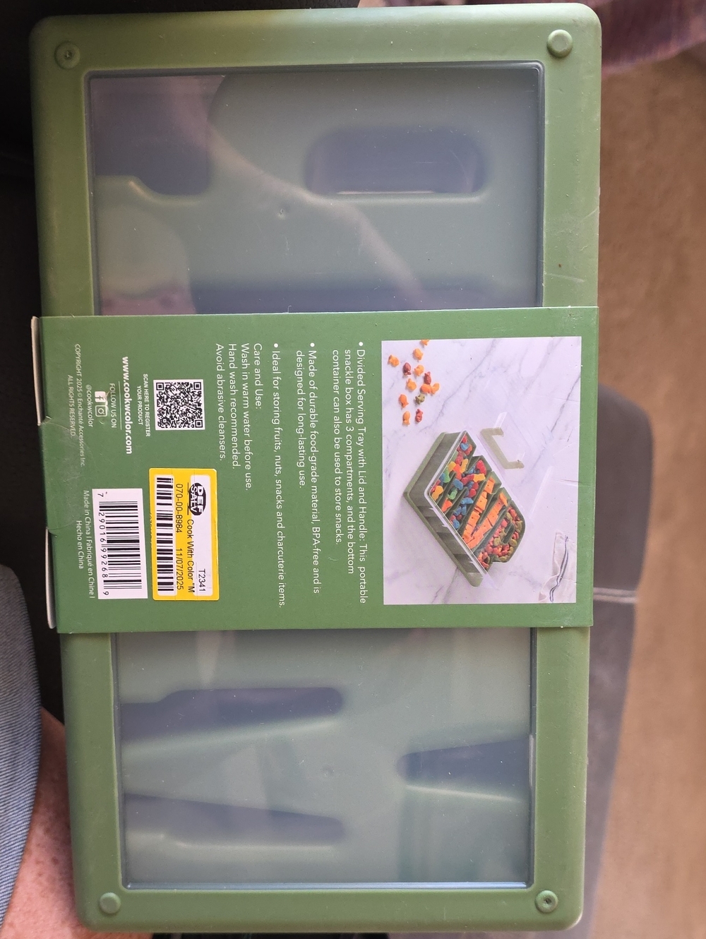 Brand New CWC Green 3-Compartment Snack Box MVP - Picture 4 of 5